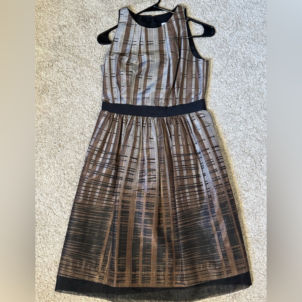 Carmen Marc Valvo Size 4 Brown and Black Dress